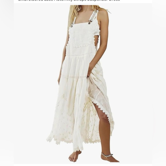 White Lace Overall Dress, Medium, New without tags - Picture 3 of 5